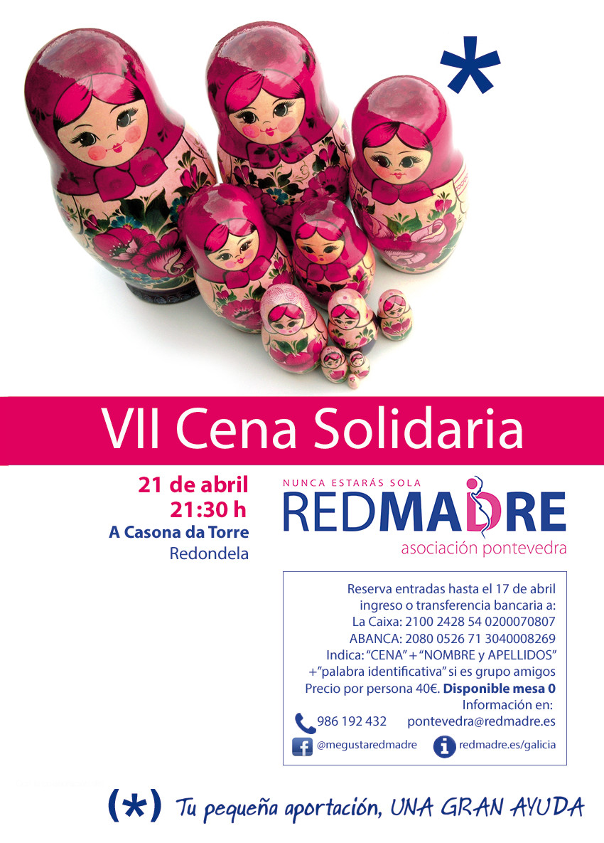 REDMADRE Pontevedra VII cena Solidaria 2017