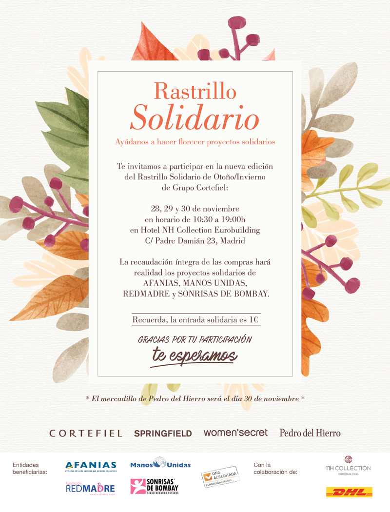 Invitacion rastrillo cortefiel noviembre 2017