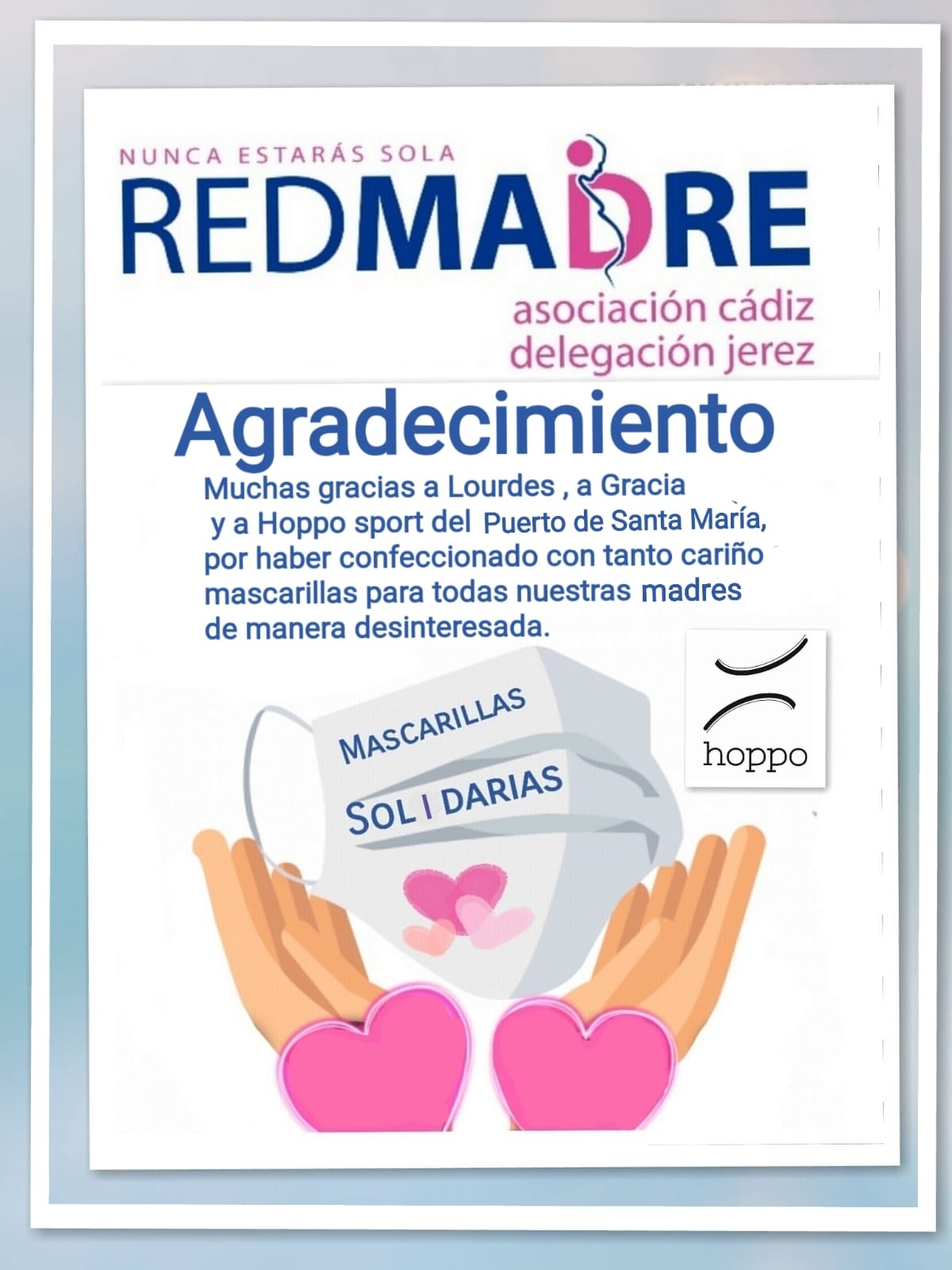 REDMADRE Jerez dona mascarillas Hoppo sport mayo 20201