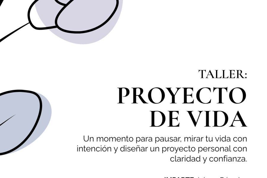 Cartel Workshop Liderar con Bienestar Delicado Blanco y Lila