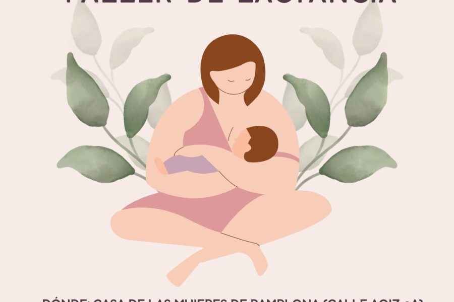Post de Instagram taller charla lactancia y maternidad ilustración colores pastel